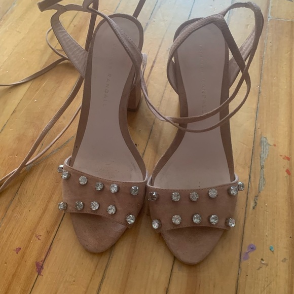 Loeffler Randall Suede Block Heel Sandals - Picture 2 of 7